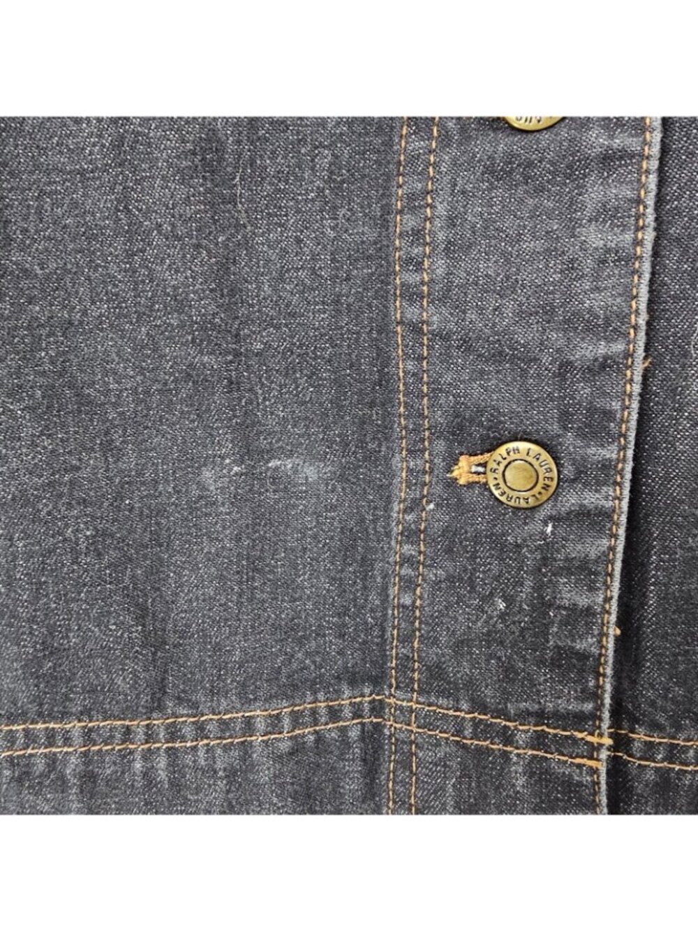 Ralph Lauren Denim Skirt Womens 6 Dark Wash Jean 100% Cotton Button Fly Pockets - Picture 3 of 8